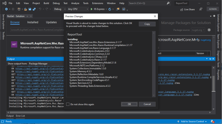 Basic settingsconfiguration of .Net Core Web Application